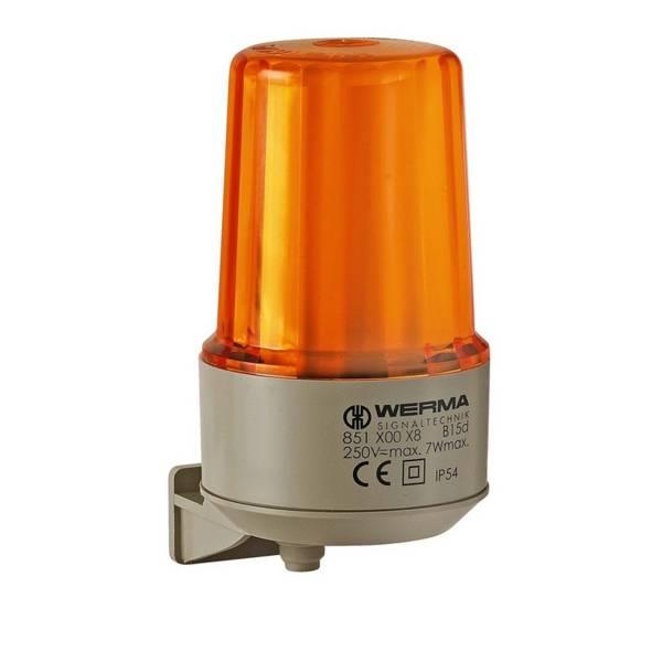 851.342.55 Werma  Permanent Beacon 851 24v [g] 2:AMBER with Bulb E14 5W IP54 Bracket Mounting